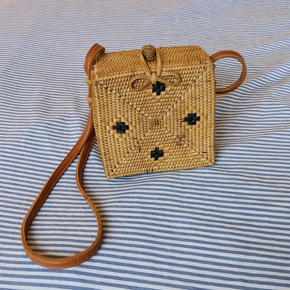 Harper Straw Square Crossbody Bag